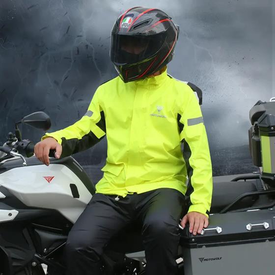 Bộ quần áo mưa MOTOWOLF - kèm bọc giày cao cấp chính hãng chống mưa tốt - 0403 - Ghi