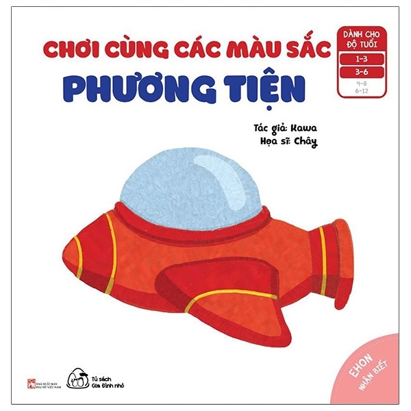 Ehon Nhận Biết - Chơi Cùng Các Màu Sắc (Bé Từ 1-6 Tuổi)- Combo Bộ Sách 3 Quyển - &quot;Phương Tiện&quot;; &quot;Đồ Ăn&quot;; &quot;Đồ Dùng&quot;