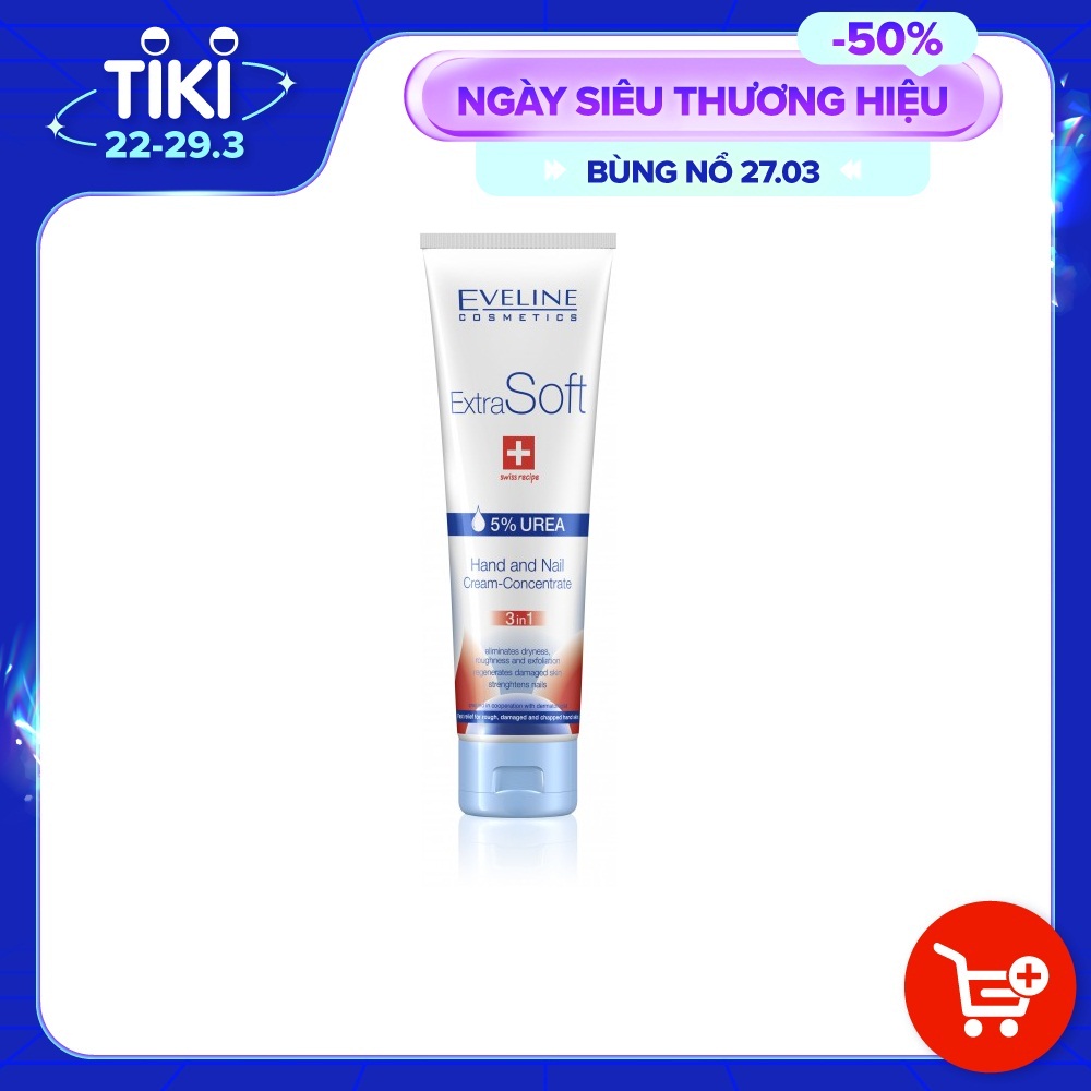 Kem Dưỡng Mềm Mịn Da Tay Và Dưỡng Móng 3 Trong 1 Eveline Extra Soft (100ml) - EVEL3395