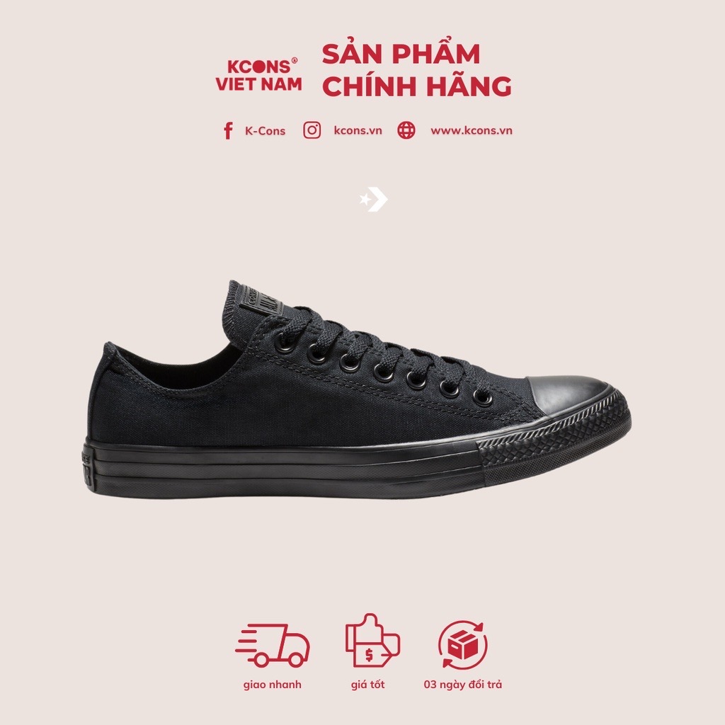 Chuck Taylor Monochrome Black | Giày Converse Thể Thao Full Đen Cổ Thấp 105039V