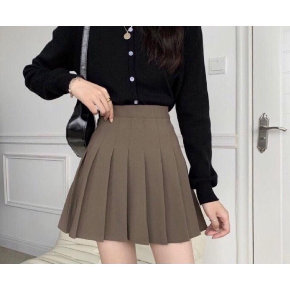 Chân váy dạ xếp ly cao cấp hàng Quảng Châu dày đẹp,Chân váy xếp ly - Hinhin