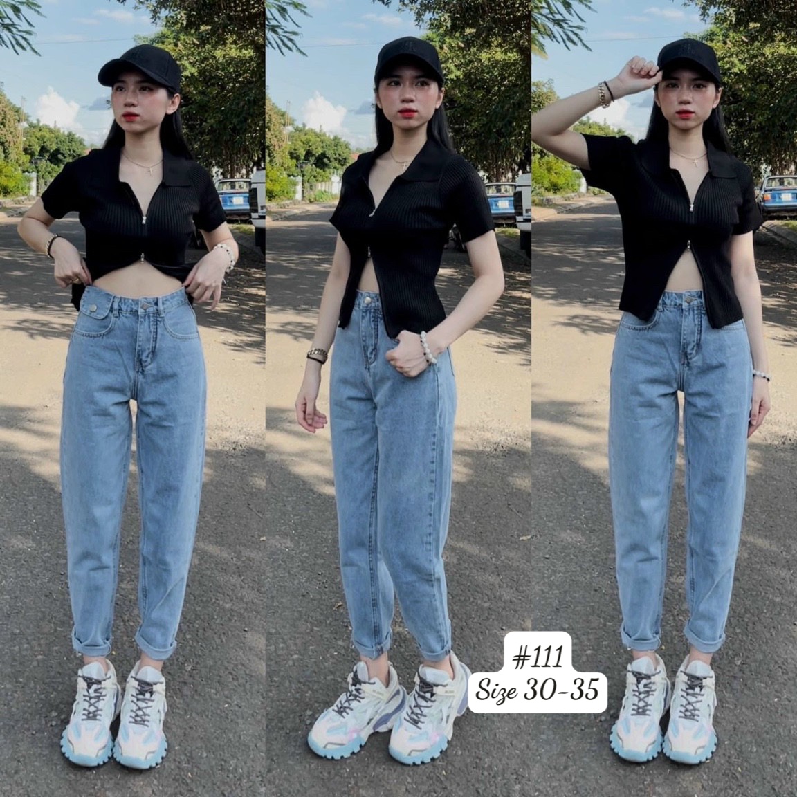 Quần bò nữ, baggy jean cao cấp
