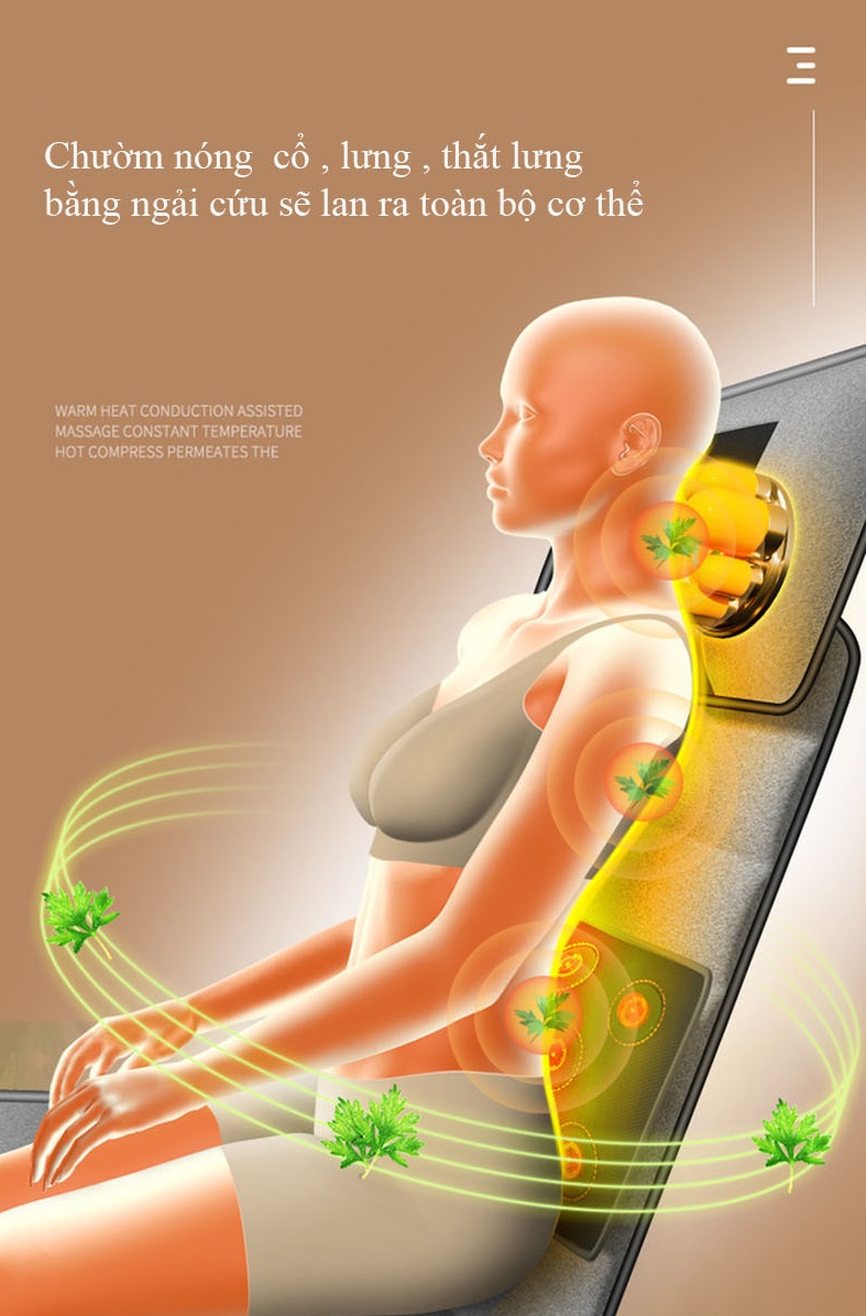 Đệm Massage Toàn Thân Phiên Bản 2022 Ngọc Lục Bảo - Nệm Mát Xa Toàn Thân - Chất Liệu Vải Nhung Thoáng Mát