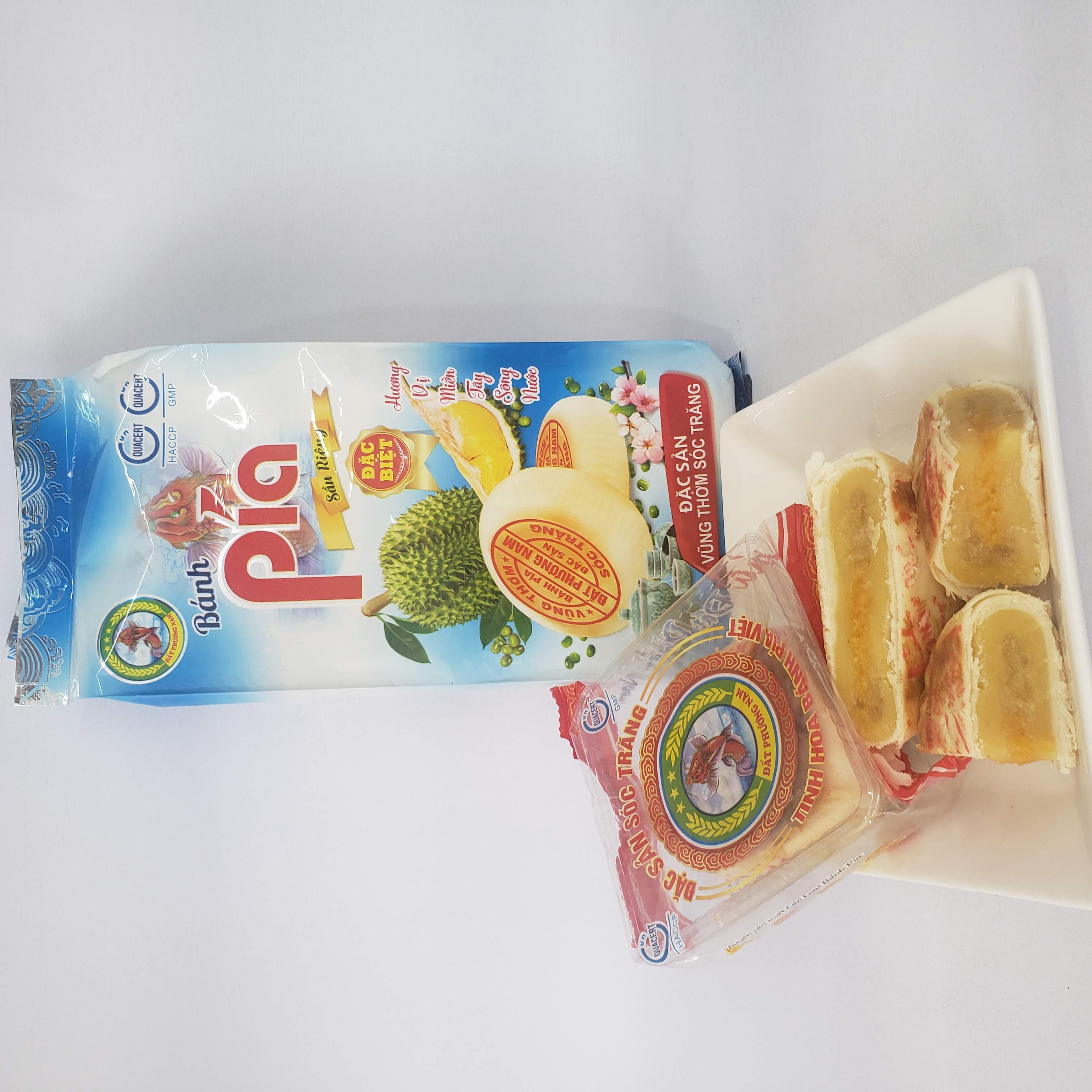Bánh Pía sầu riêng Đất Phương Nam, đậu xanh, khoai môn, chay thịt, lạp trứng muối, 500 gram - Seavy