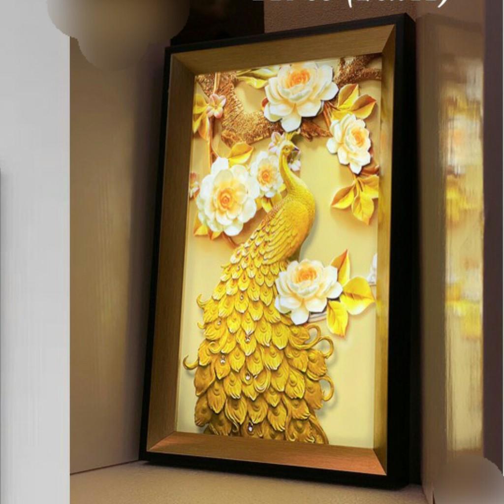 Tranh đèn LED 3D nghệ thuật - 3 chế độ ánh sáng sử dụng trang trí nội thất gia đình mang phong cách châu âu