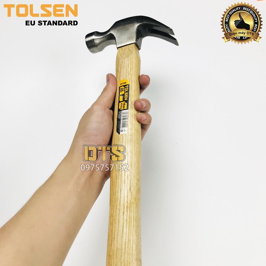 Búa sừng dê, búa nhổ đinh cán gỗ 16oz/ 450g TOLSEN - Tiêu chuẩn xuất khẩu châu Âu