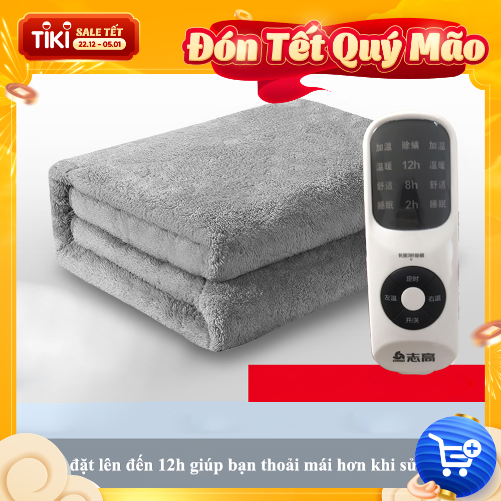 Chăn Sưởi Điện Mùa Đông Cao Cấp, Mẫu Mới 2020 Công Suất 120W Có Hệ Thống Cảm Biến Tự Động