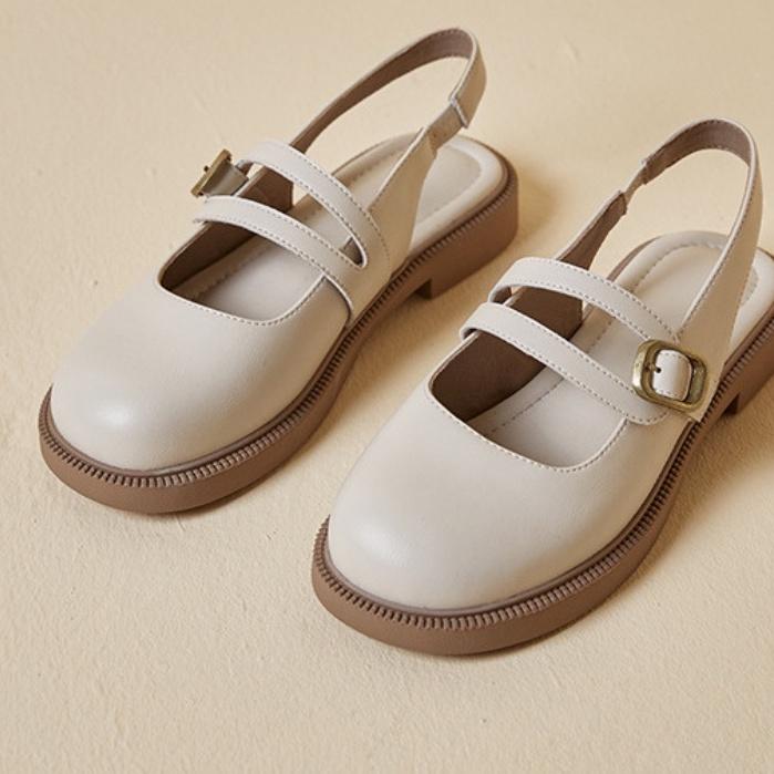 Giày xinh- Sandal marry hở gót đế bằng có quai hậu ZINZIN868 chất da mềm phong cách cổ điển( Lolita 3 quai