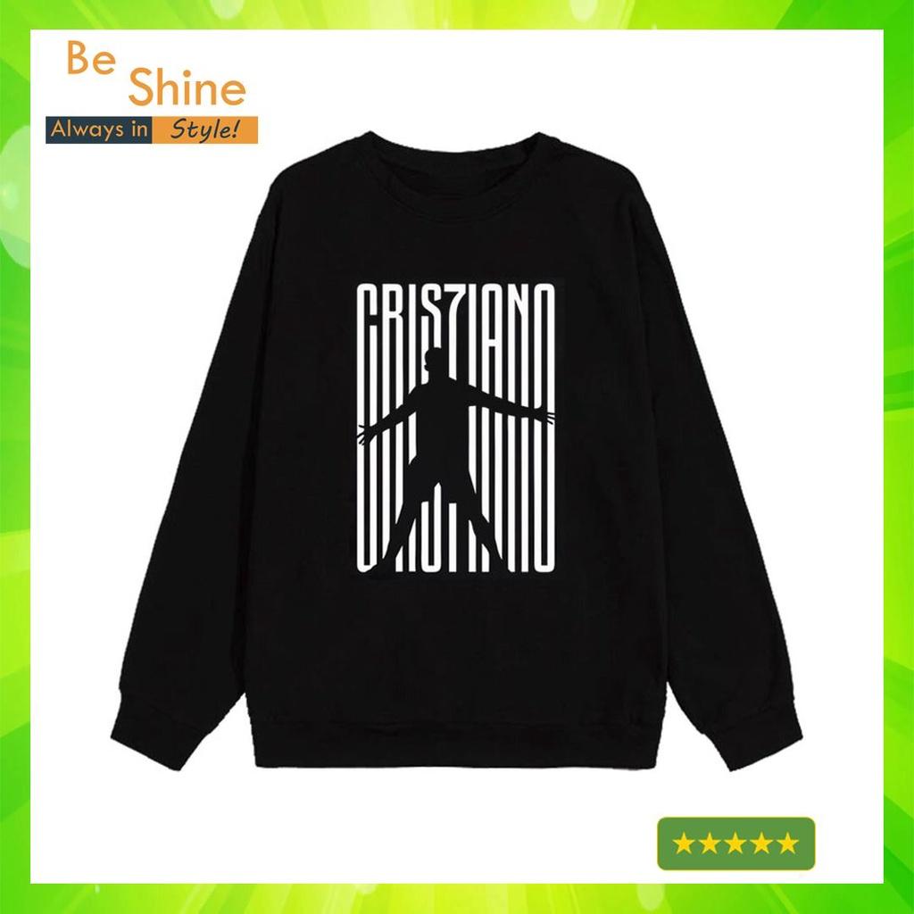 Áo Sweater In Logo Ronaldo DCT- Áo Nỉ Dài Tay Unisex Form Rộng Huyền Thoại Bóng Đá CR7 - Beshine Clothing