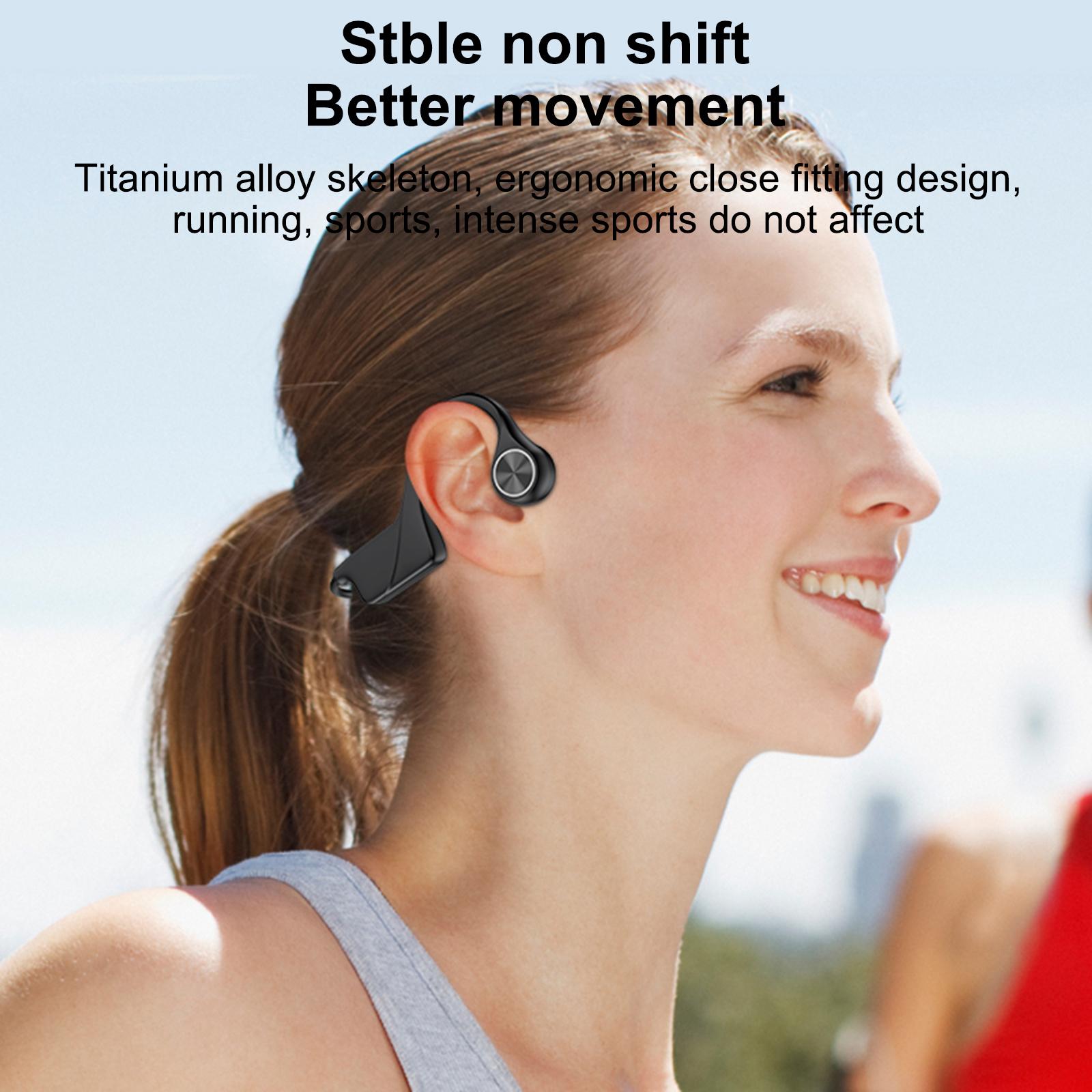 Bone Conduction Headphones Wireless BT5.0 Music Earphone Outdoor Sports Headset Waterproof Hands-free with Microphone