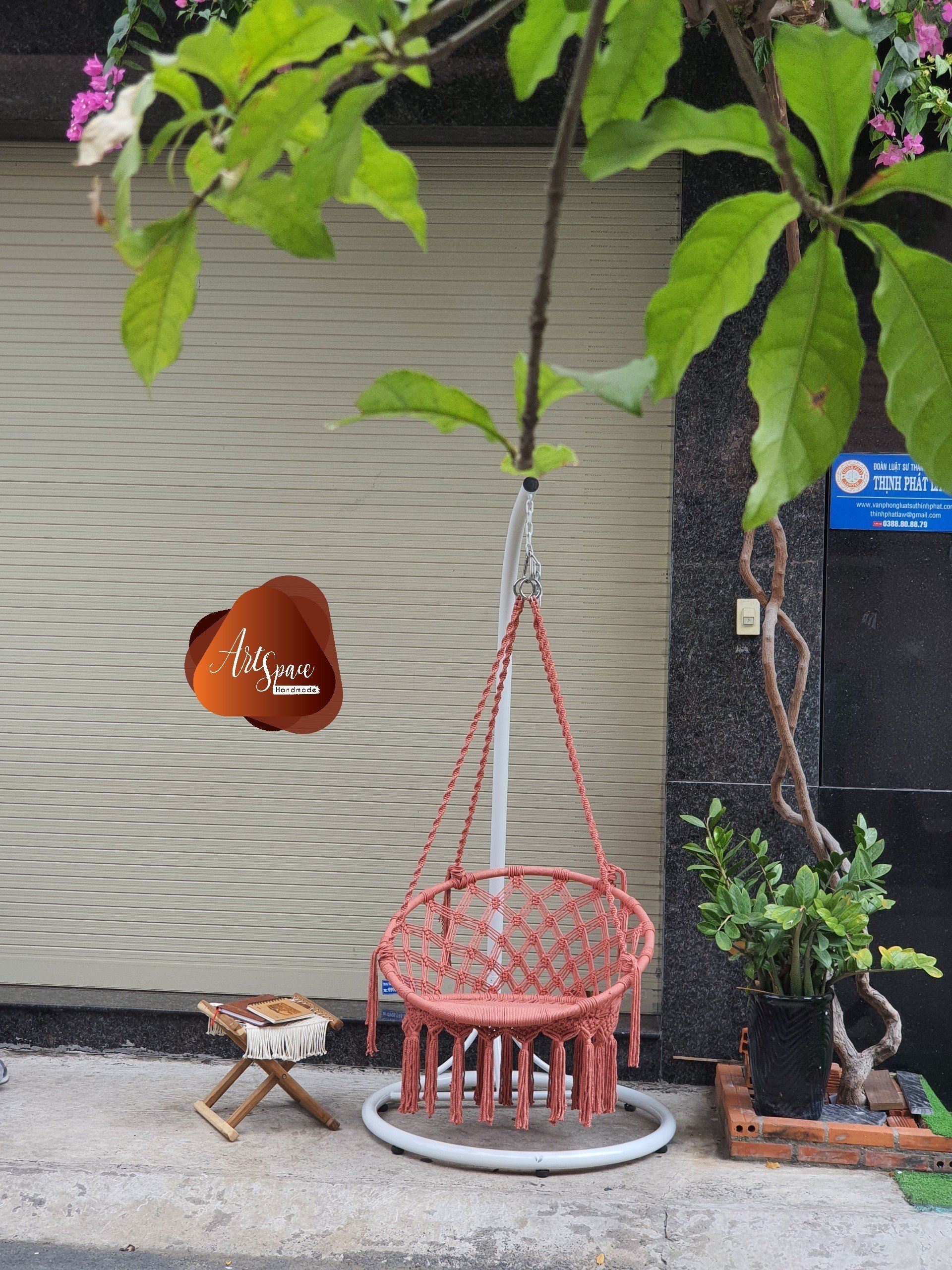 Xích đu trang trí handmade - Họa tiết rẻ quạt - Không bao gồm khung treo