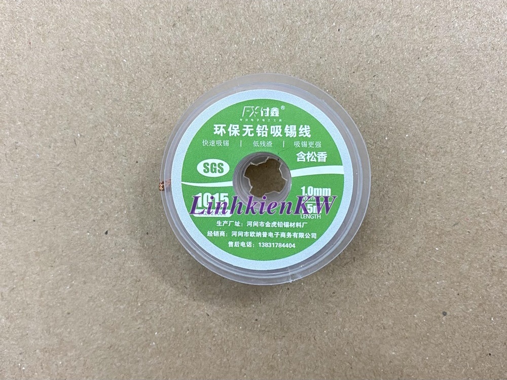Cuộn dây hút thiếc SGS 1015 1mm, dài 1,5m .Mới 100%