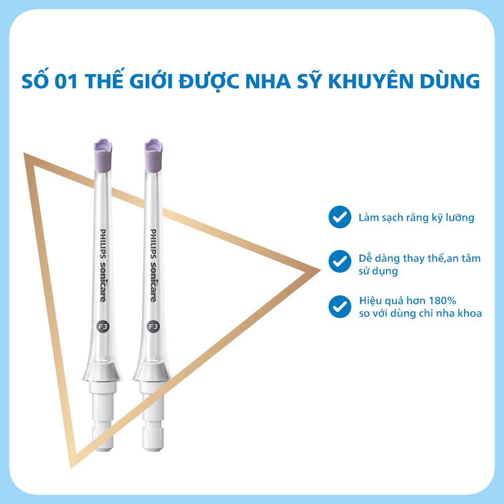 Máy tăm nước Philips HX3806/31 + 2 đầu tăm nước tiêu chuẩn HX3042/00 + 2 đầu tăm nước tia X HX3062/00 bảo hành 2 năm