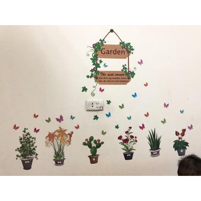 DECAL DÁN TƯỜNG TRANG TRÍ chi tiết KHU VƯỜN SẮC MÀU GARDEN