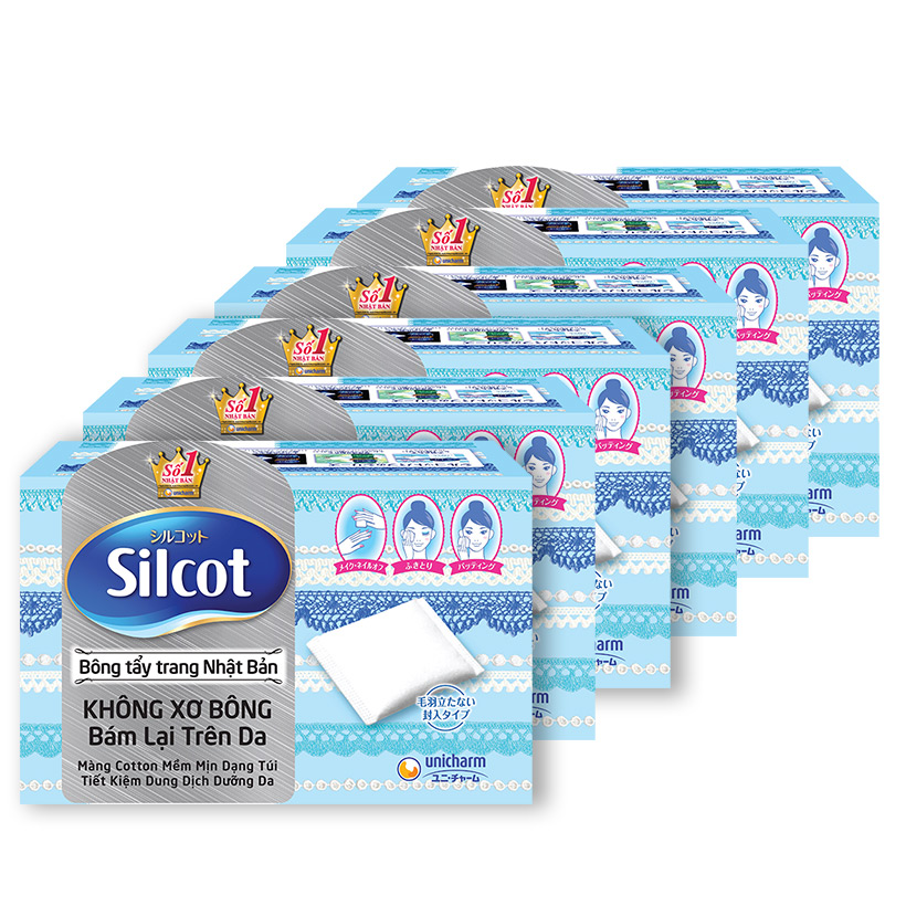 Combo 6 hộp bông tẩy trang Silcot