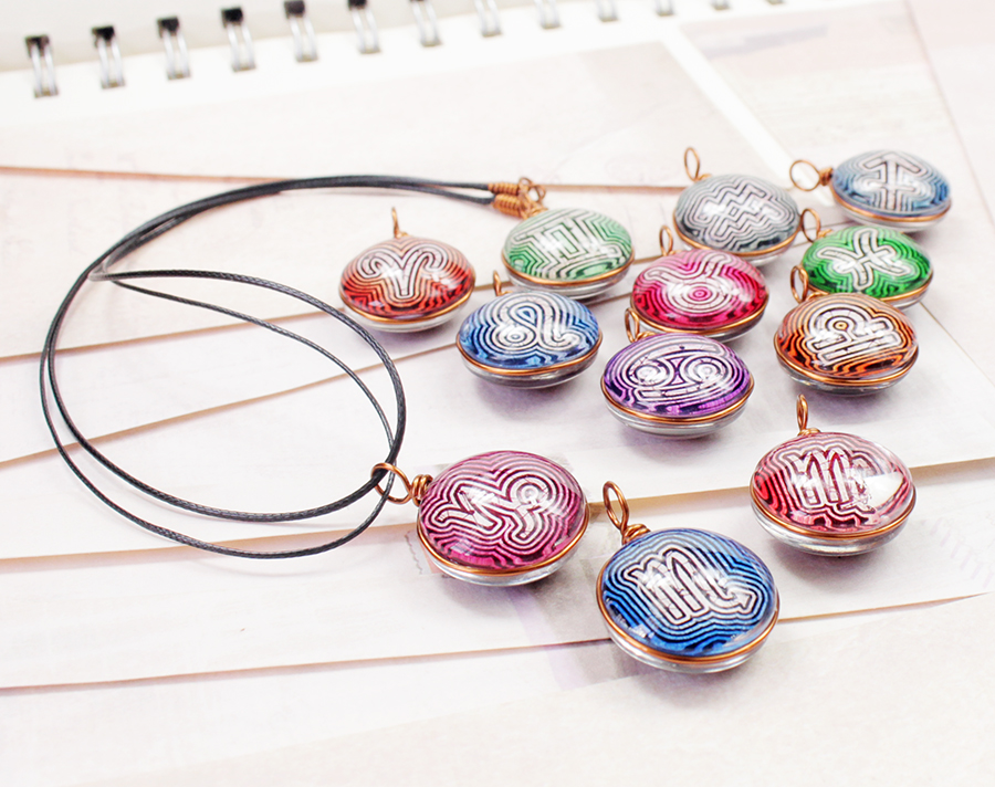 Dây chuyền 12 cung hoàng đạo Zodiac màu sắc tươi sáng 06647-M1