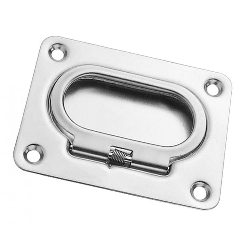Stainless Steel Flush Hatch Latch Pull Lift Ring Handle Marine Boat 76x57mm