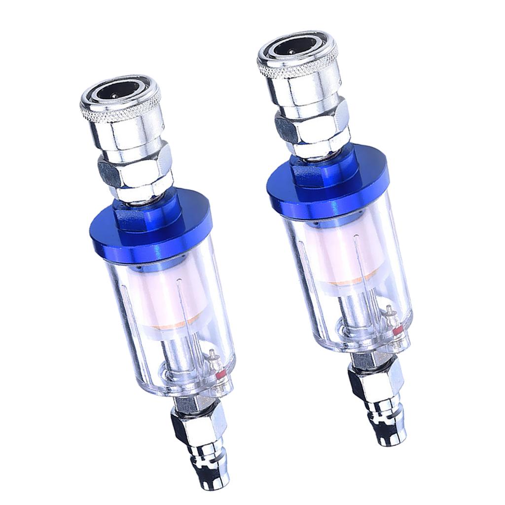 2 Pcs Air Oil Water Separator Filter Kit for Compressor Spray Paint Gun Tool