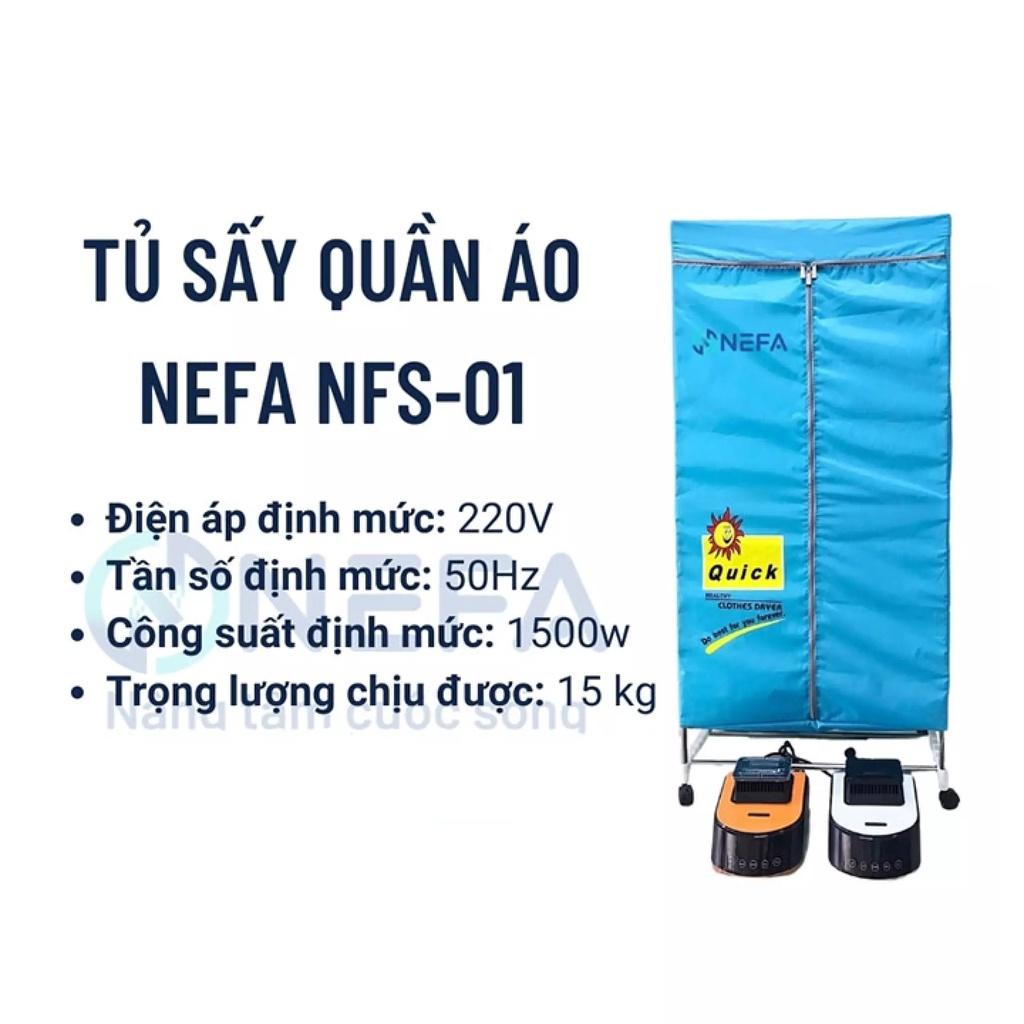 Tủ sấy quần áo Nefa NFS01 hai tầng nhỏ gọn, tiện dụng, sấy khô tức thì, trọng lượng sấy 15kg
