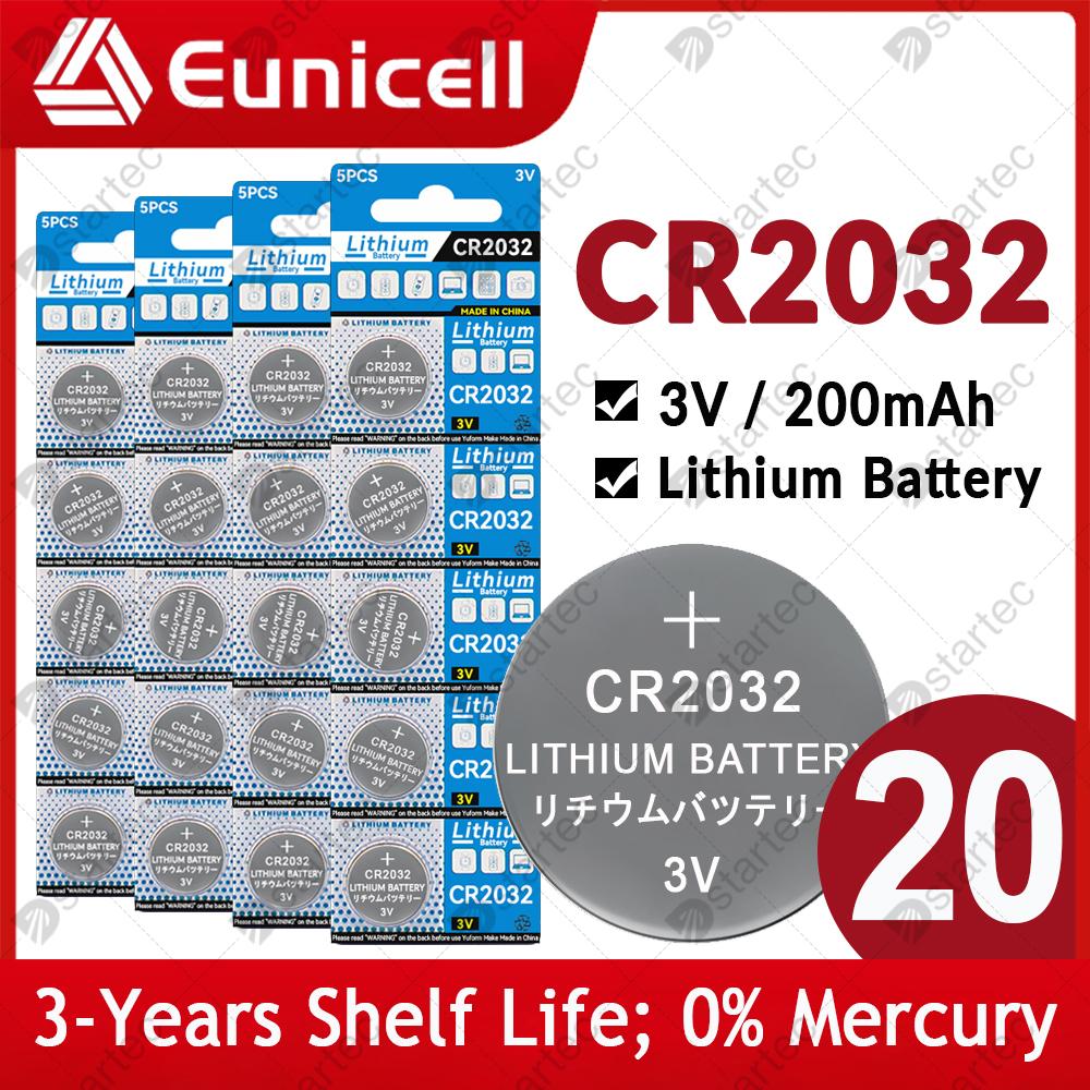 20 Chiếc DStartec CR2032 Pin Lithium 3V Cho Đồ Chơi Đồng Hồ Máy Tính Ô Tô Điều Khiển Từ Xa Đồng Hồ CR 2032 DL2032 BR2032 5004LC Nút Đồng Xu Tế Bào