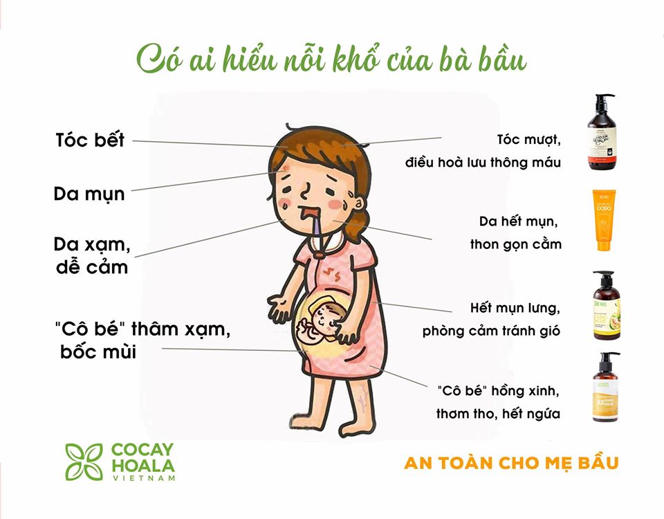 Quà tặng cho mẹ bầu & sau sinh - Combo chăm sóc sức khỏe và cơ thể toàn diện cho mẹ bầu và sau sinh hoàn toàn thiên nhiên từ COCAYHOALA - Giữ ấm, Sạch Khuẩn, Phòng cảm cúm