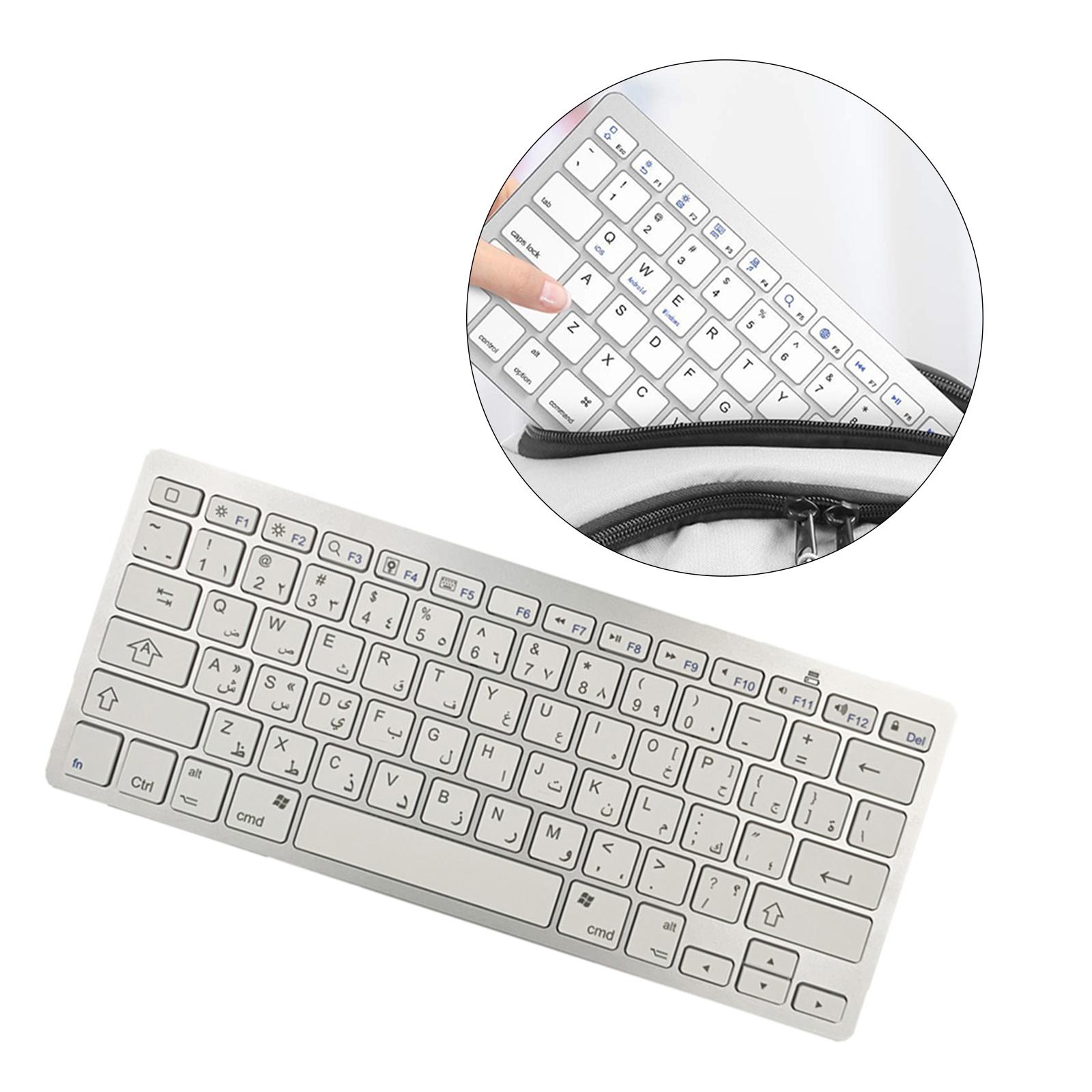 Ultra Thin Bluetooth Keyboard Wireless 78 Keys Arabic Keyboard for IOS / Android / Windows 285x 120x18mm