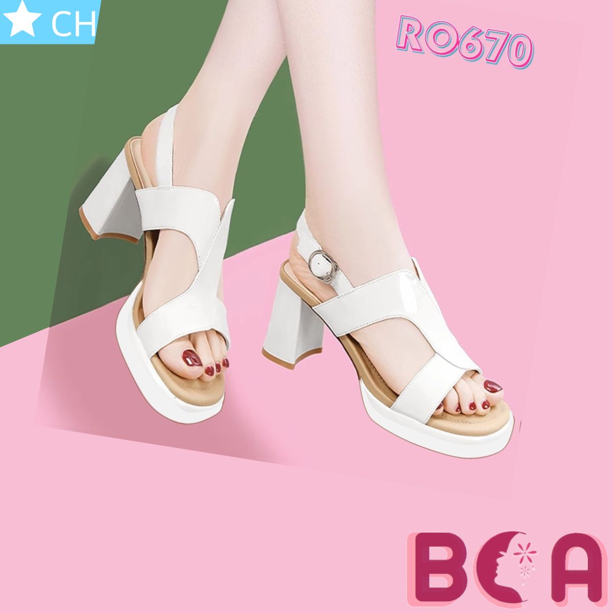 Xăng đan nữ đẹp cao gót 7 phân RO670 ROSATA tại BCASHOP thoải mái di chuyển mà vẫn thể hiện được đẳng cấp