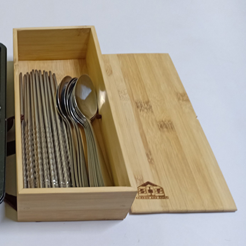 Hộp Đựng Đũa Muỗng  Nĩa Có Nắp Bằng Gỗ Tre, Hộp Đựng Đũa Thìa Có Nắp Đậy Cho Quán Ăn, Nhà Hàng, Khách Sạn hoặc Gia Đình Tiện Lợi - An Toàn Sức Khỏe - Thân Thiện Môi Trường