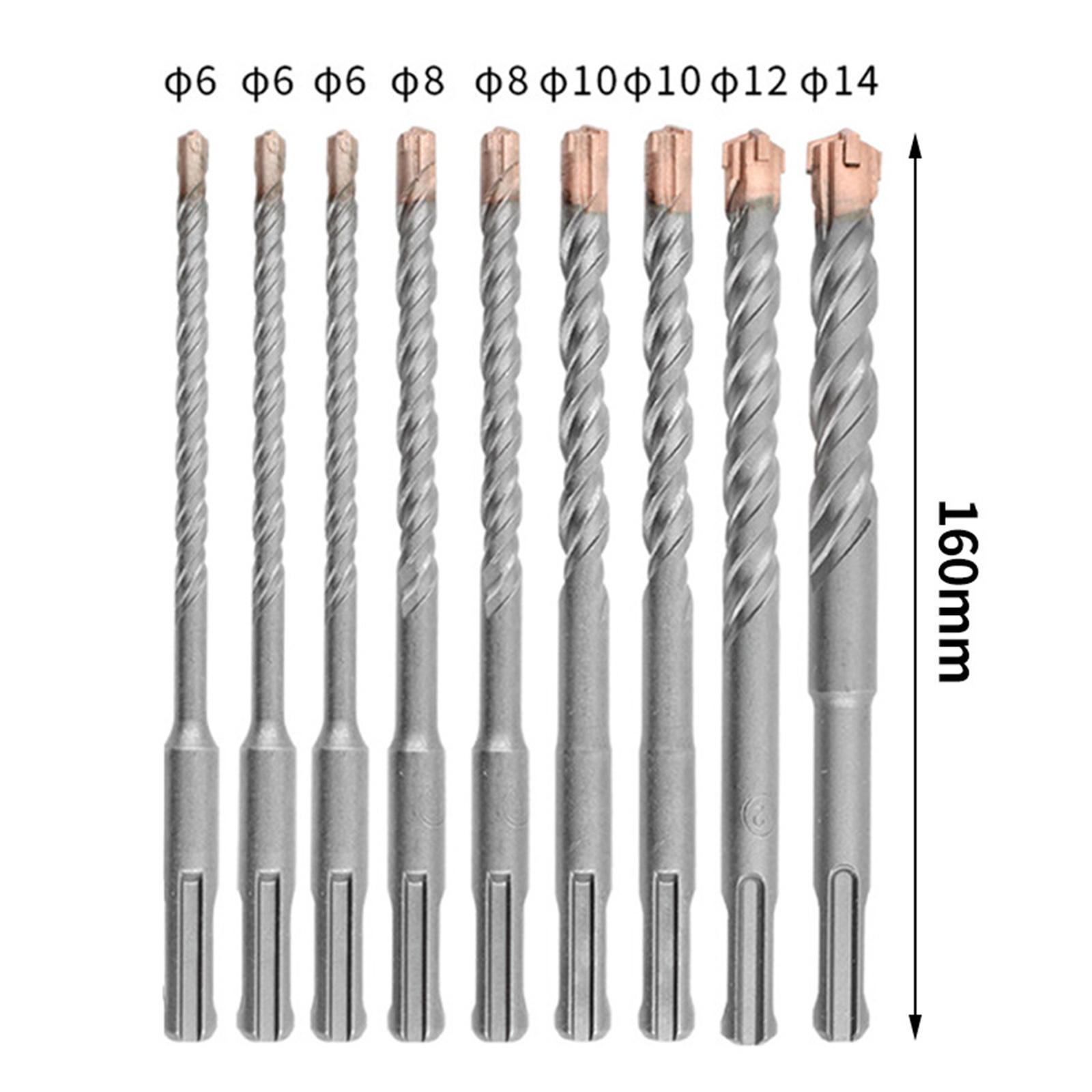 9Pcs Masonry Drill Bits Tool Accessories 6 to 14mm for Marble Brick Ceramic