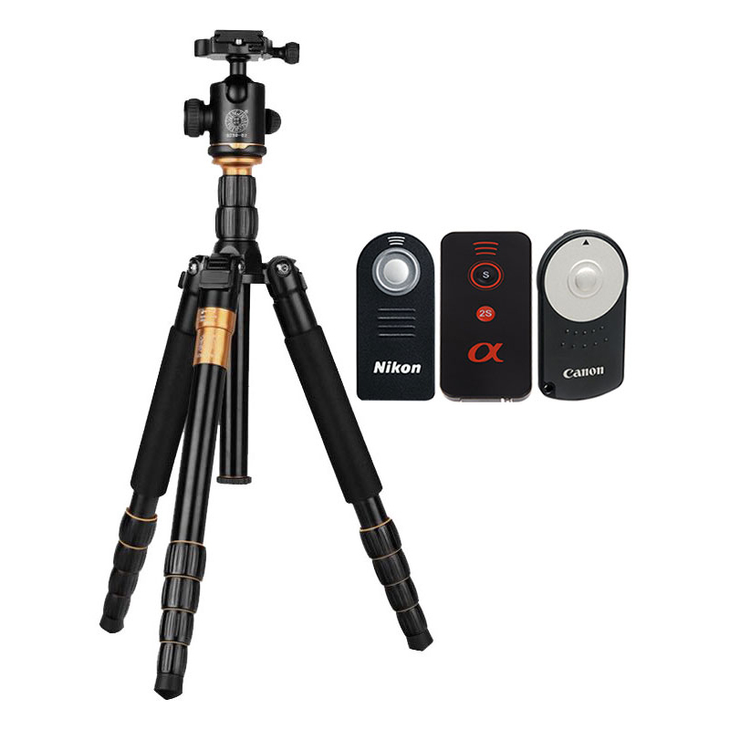 Combo Chân Máy Ảnh Tripod/ Monopod Beike Q-666 + Remote Cho Máy Ảnh - Hàng Nhập Khẩu