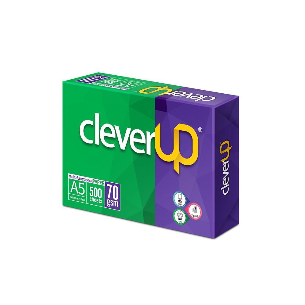 Giấy A4 Clever up Định lượng (65gsm/70gsm) loại giấy trắng đẹp, độ sắc nét cao, in 2 mặt không bị kẹt giấy,