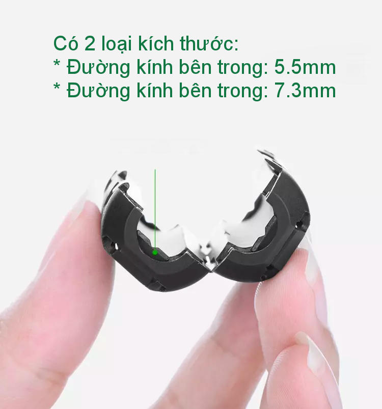 Đầu bọc chống nhiễu điện từ cho dây cáp đường kính 5.5mm và 7.3mm Lọc dòng Core ZJ301 UGREEN 20305 20306 - Hàng nhập khẩu chính hãng