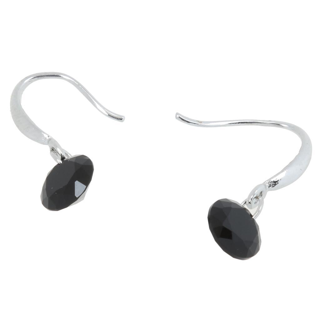 Fashion Jewelry Silver Black Zircon Earring For Women Round Earrings