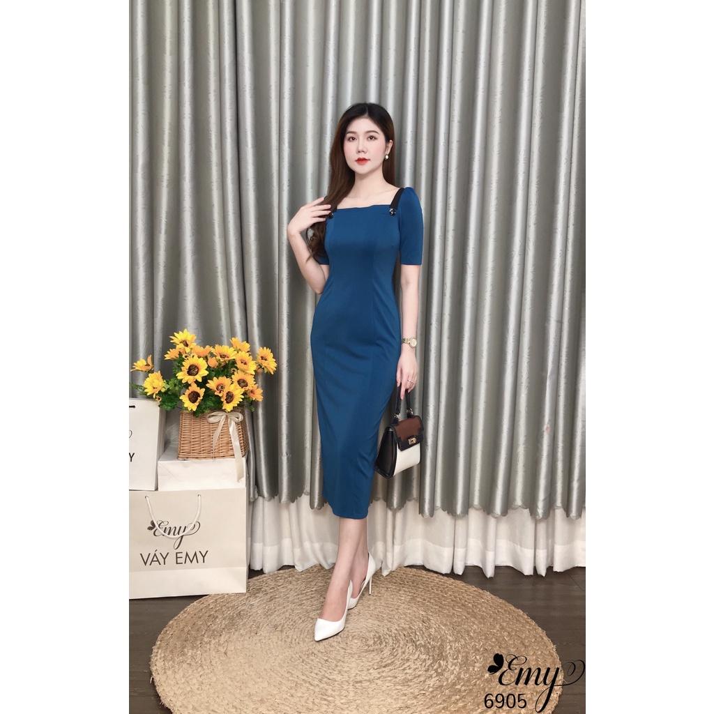 Đầm EMY EM6905 Body Xanh Trơn