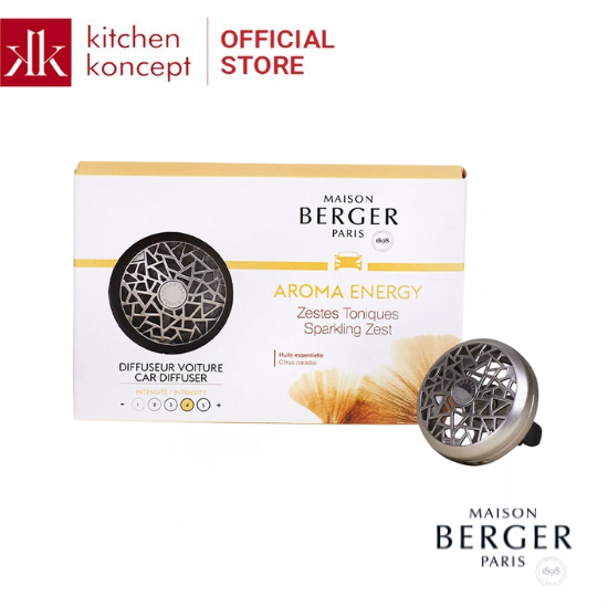 Maison Berger - Bộ kẹp tinh dầu xe hơi Aroma Energy  - 2 món