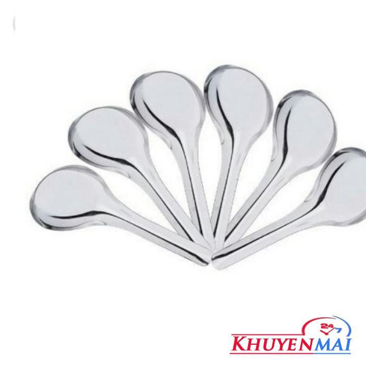 Bộ 6 muỗng canh muỗng phở INOX cán ngắn