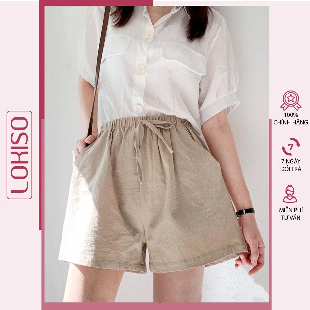 ▬✐Quần short nữ đũi lưng cao ống rộng đẹp ulzzang công sở LOKISO QS04