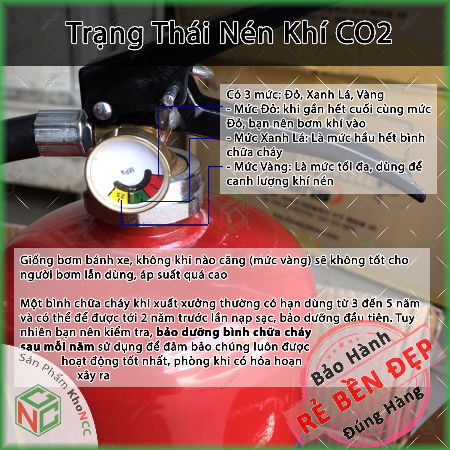 Bình Chữa Cháy KhoNCC - Dạng Bột Khô ABC MFLZ-4Kg - Phòng Cháy Chữa Cháy PCCC Cần Thiết Cho Mọi Gia Đình - Xưởng - Văn Phòng - NLVQ-BCC4