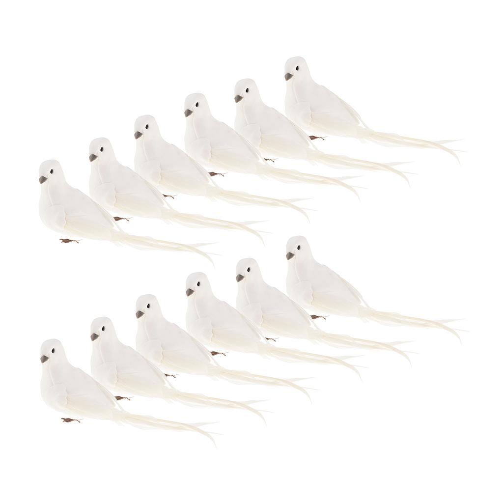 12 Nhân Tạo Bọt Lông Chim Bồ Câu Chim Thủ Công Nghệ Thuật Chim Nhà Trang Trí Lễ Cưới