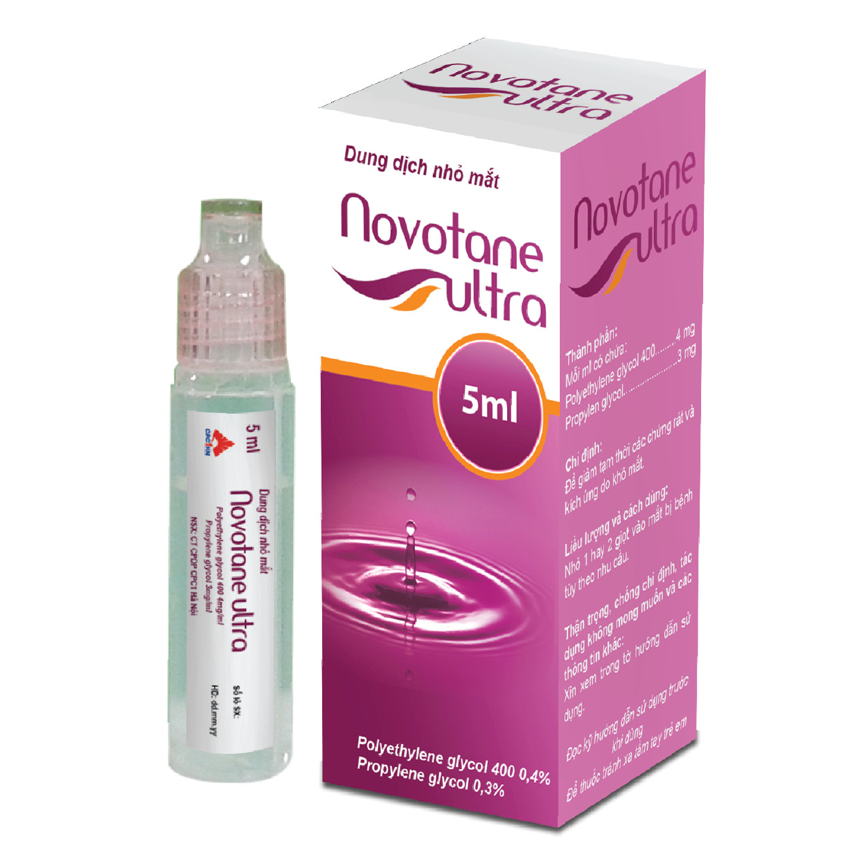 Nước Mắt Nhân Tạo - Novotane Ultra 5ml - Giảm Các Chứng Rát Và Kích Ứng Do Khô Mắt