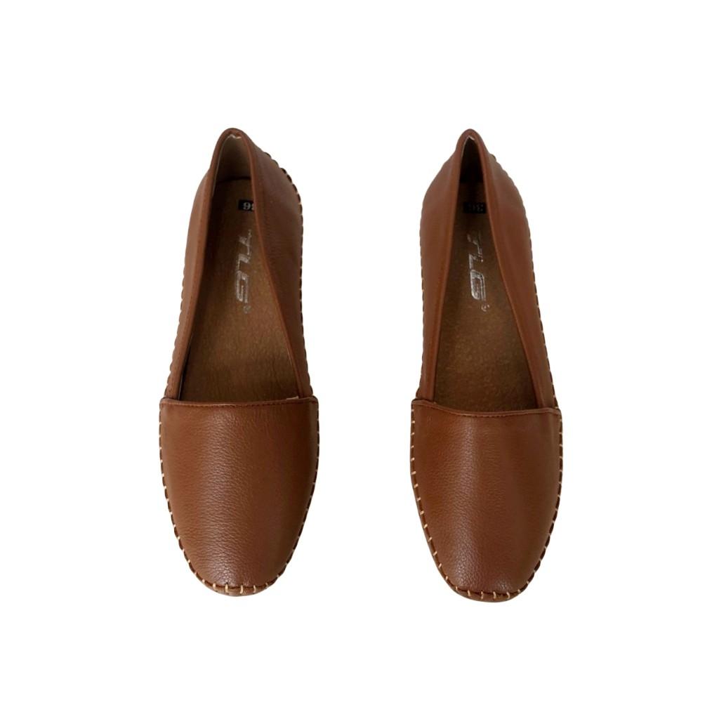 Giày mọi da bò may chỉ cổ vuông thời trang 21662