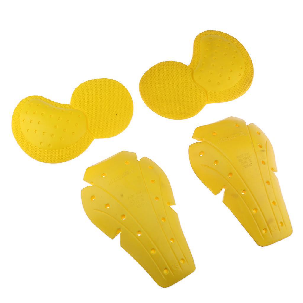 Motorcycle Motocross CE Approved Armour Hip & Knee Protection Pads Yellow
