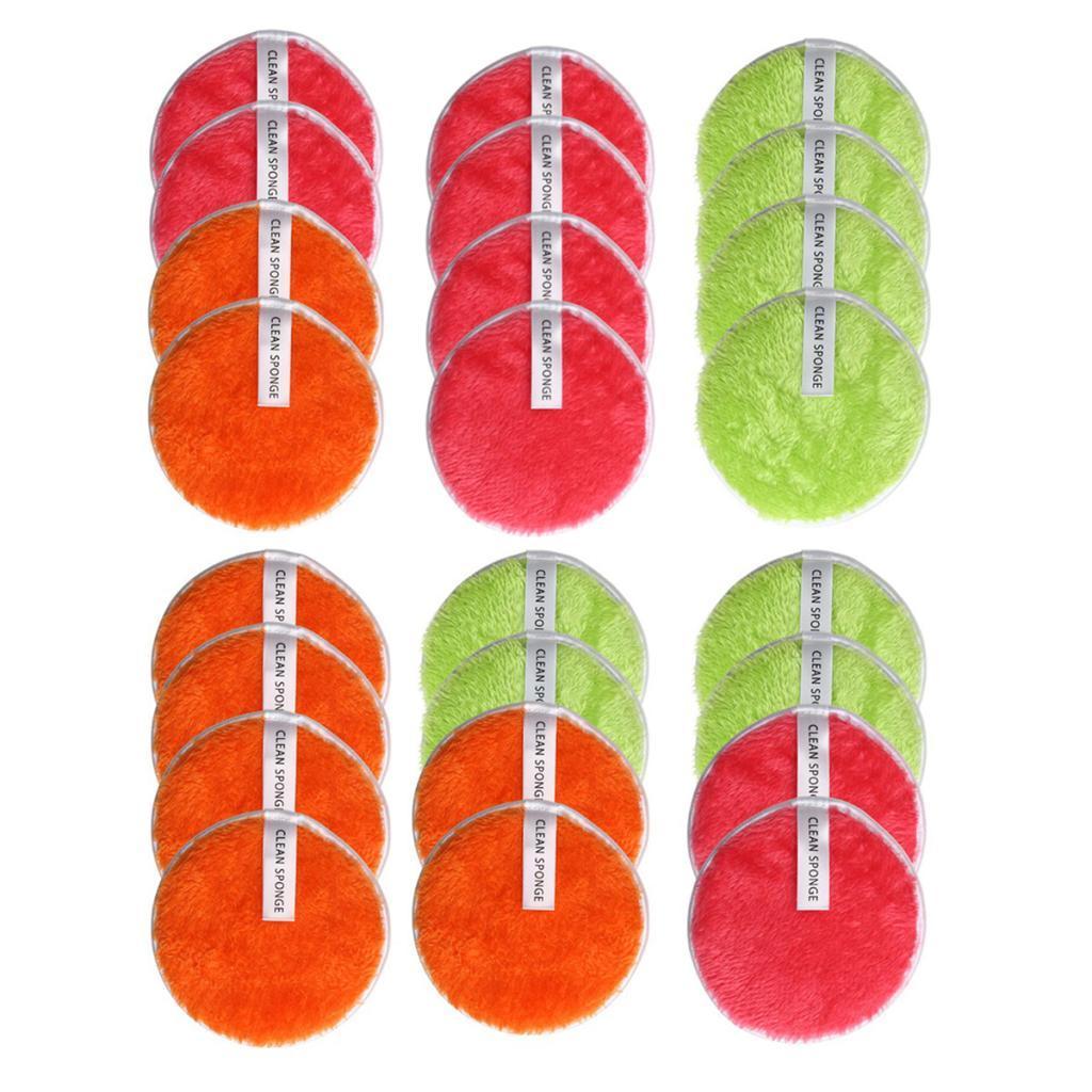 4 Pcs Soft Gentle Make-Up Remover Puff Facial Cleansing Cloth Red