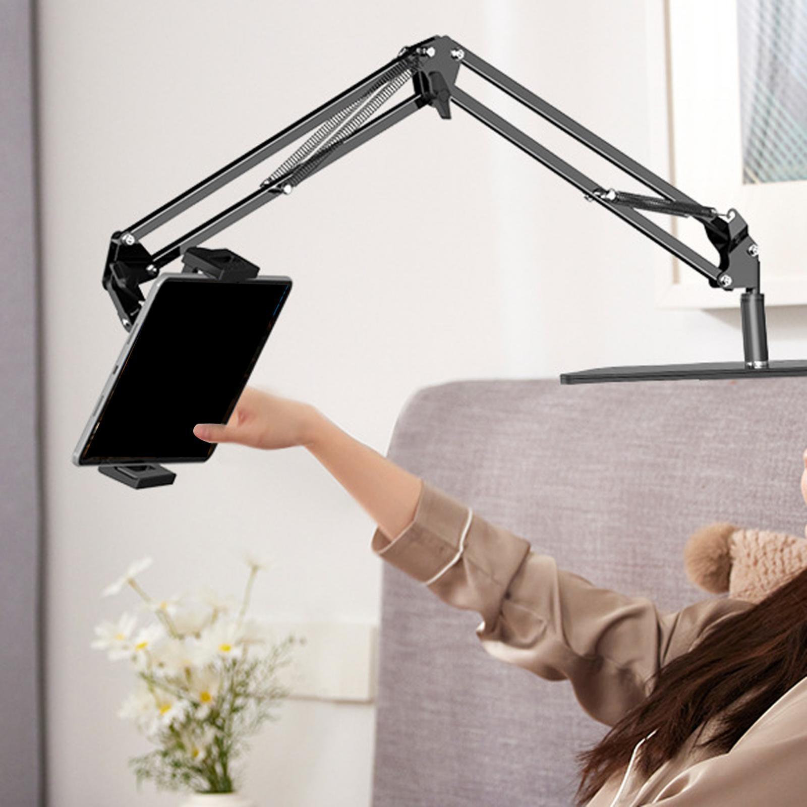 Office Long Arm Desk Tablet Holder Stable Adjustable Durable Desk Vertical Stand for Laptop Smartphone