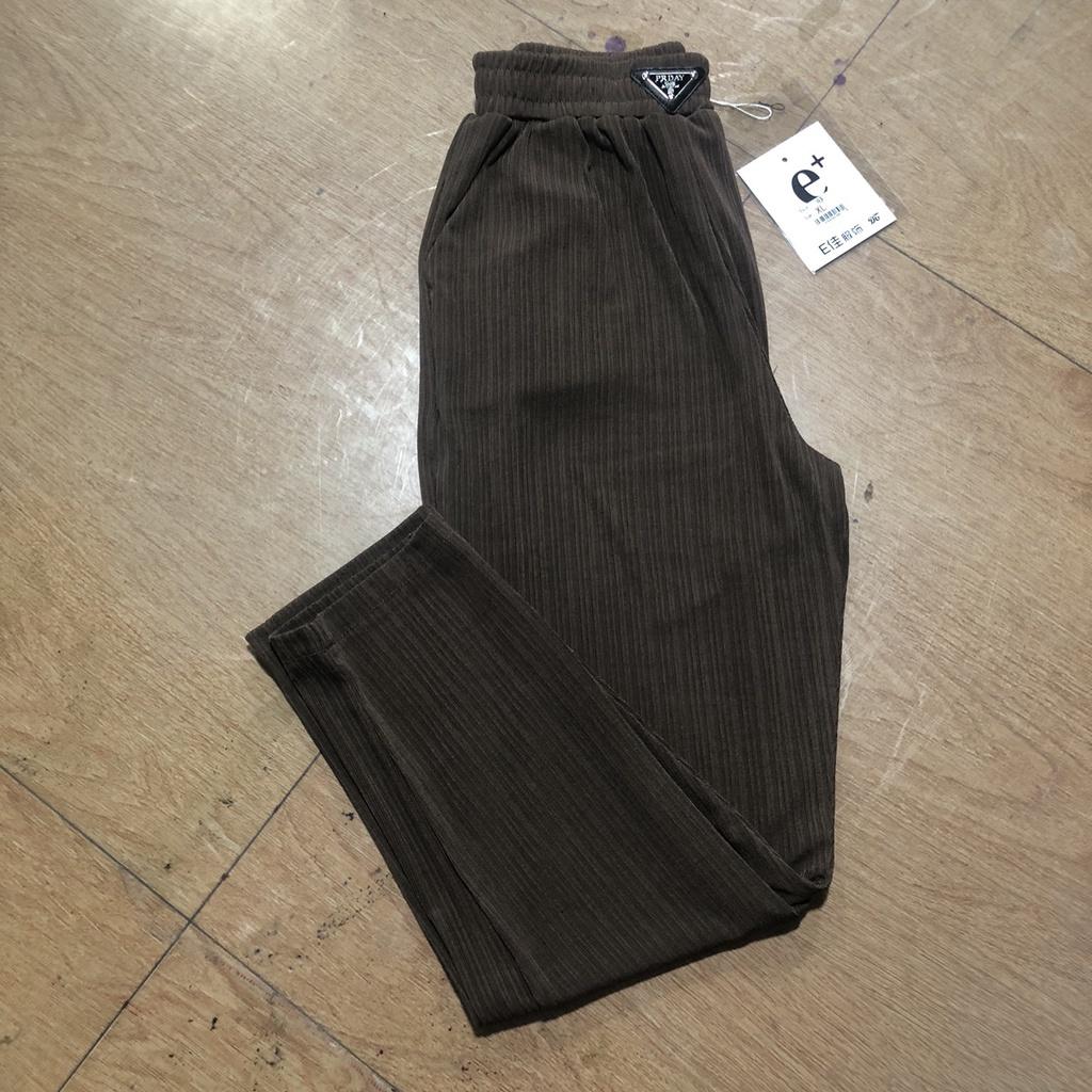 Quần Baggy nữ chất nhăn lạnh, quần bom nữ xếp ly cạp chun vải nhăn, siêu nhẹ siêu mát, dáng Quảng Châu găn tag mẫu mới