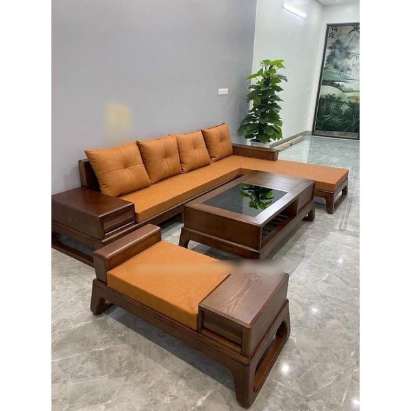 Bộ sofa góc gỗ sồi nga