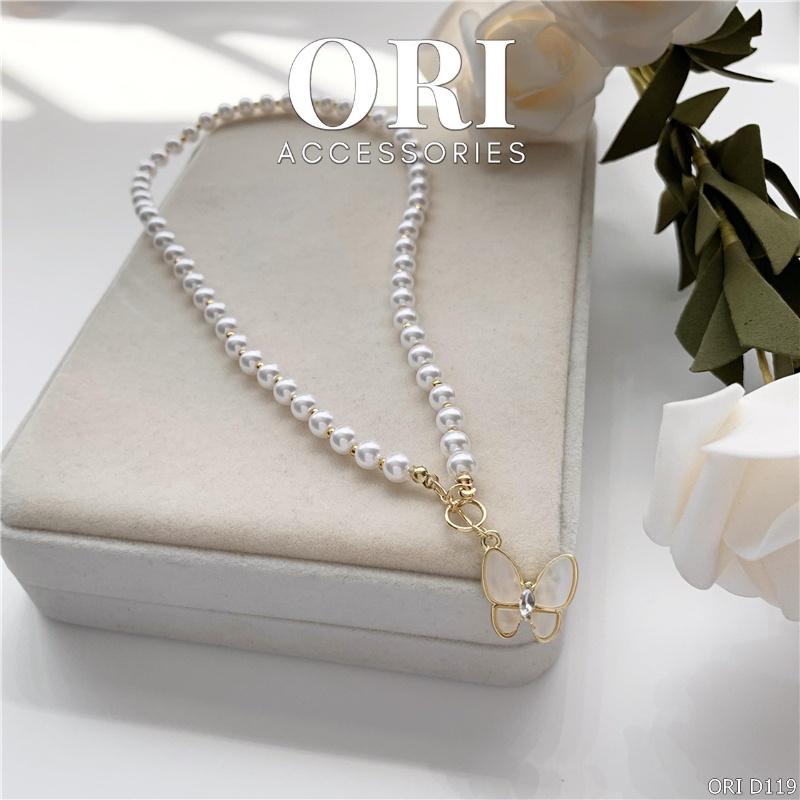 Dây chuyền nữ dây chuỗi ngọc hình cánh bướm Vivian trang nhã ORI ACCESSORIES D119