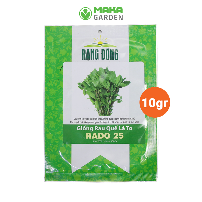 Hạt giống Rau Húng Quế Lá To Rado 25 - Gói 10Gr - Kháng Bệnh Tốt, Trồng Quanh Năm