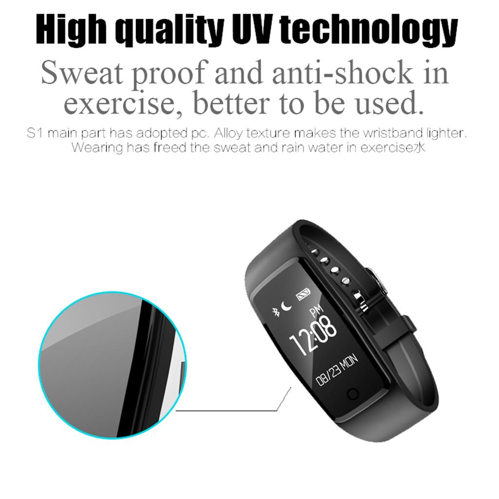 S1 SmartWatch Sweatproof Smart Watch Bracelet for Android HTC Sony Samsung Google Pixel /Pixel and iPhone 5 5S 6 6 Plus 7 Smartphones