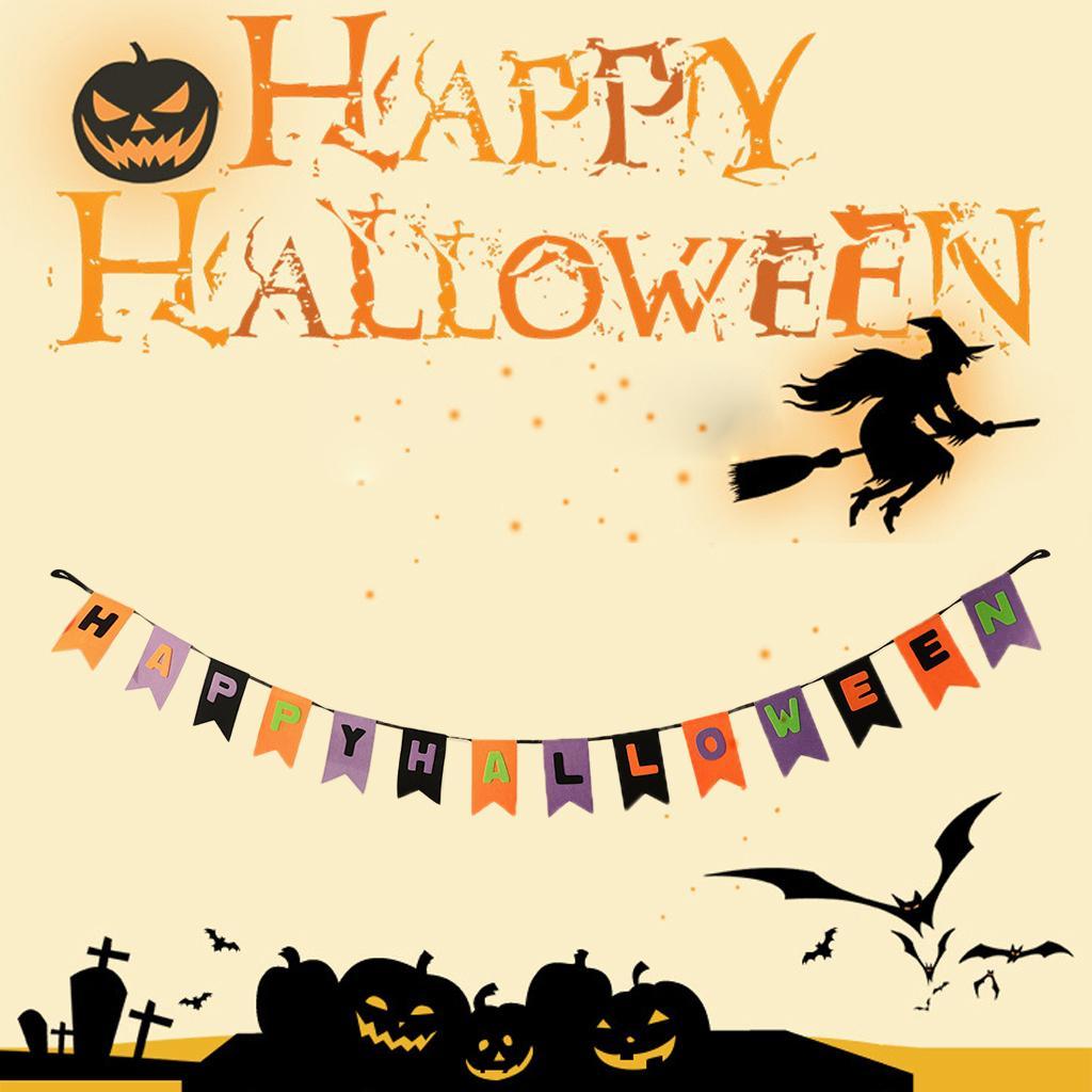 Happy Halloween Bunting Banner Pennant Garland Party Hanging Decoration